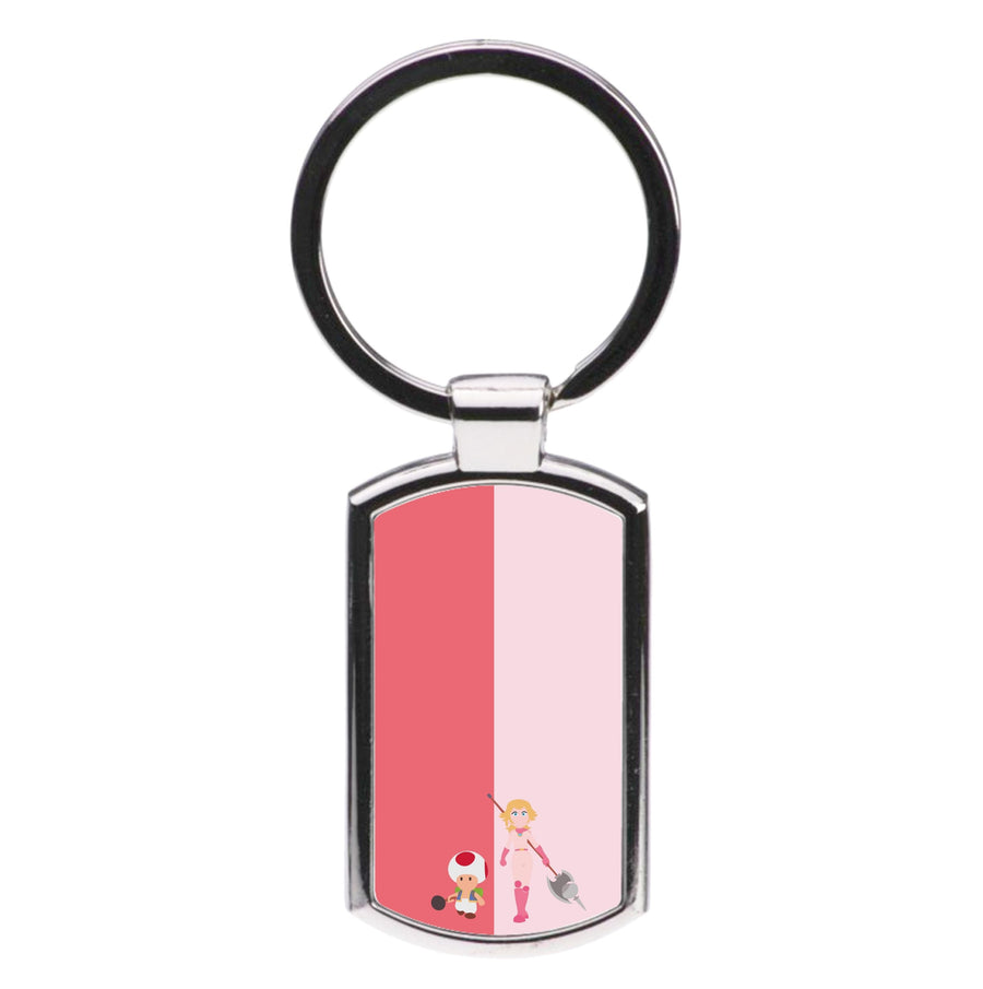 Toad And Peach - The Super Mario Bros Luxury Keyring