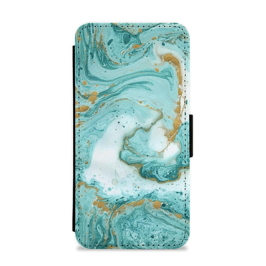 Green Marble Flip / Wallet Phone Case - Fun Cases