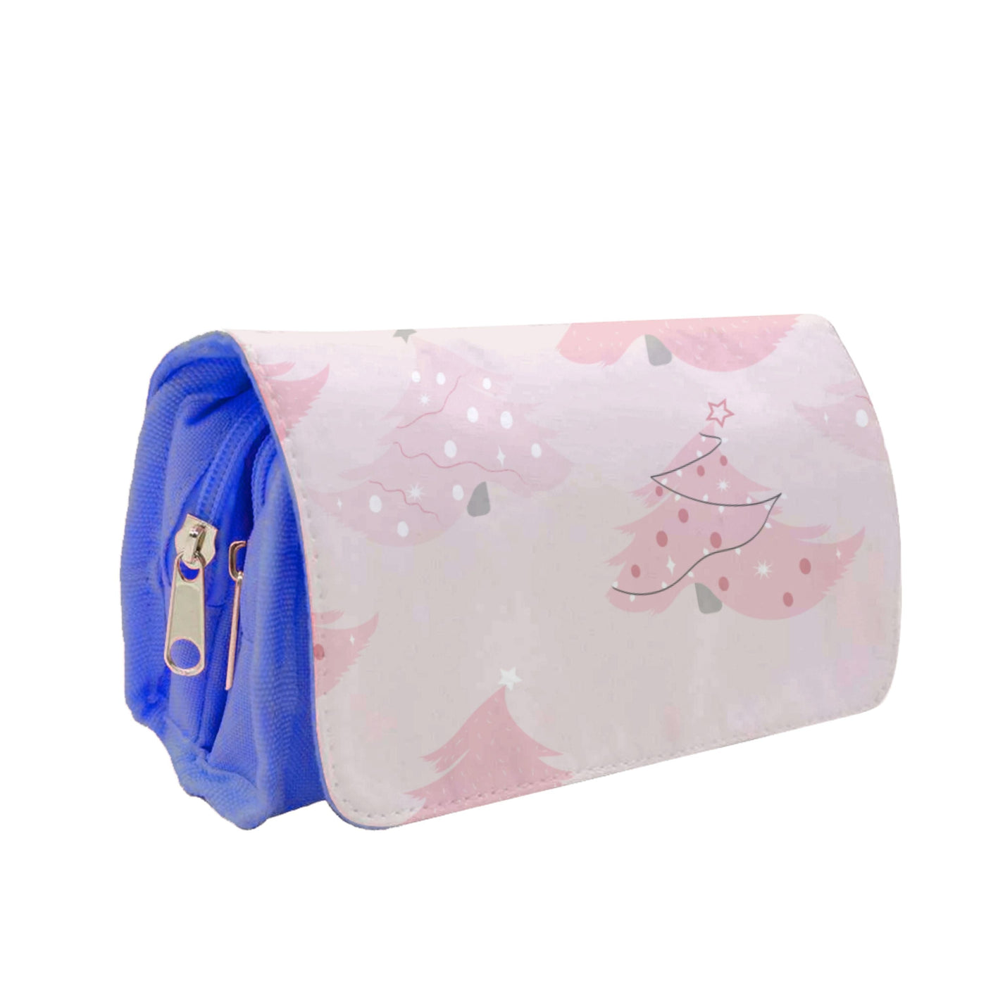 Pink Christmas Tree Pattern Pencil Case