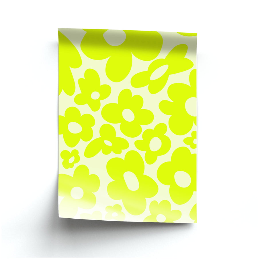 Yellow Flowers - Trippy Patterns Poster