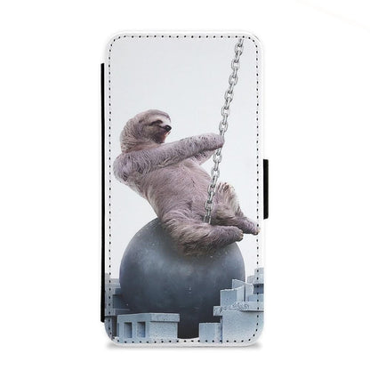 Wrecking Ball Sloth Flip Wallet Phone Case - Fun Cases