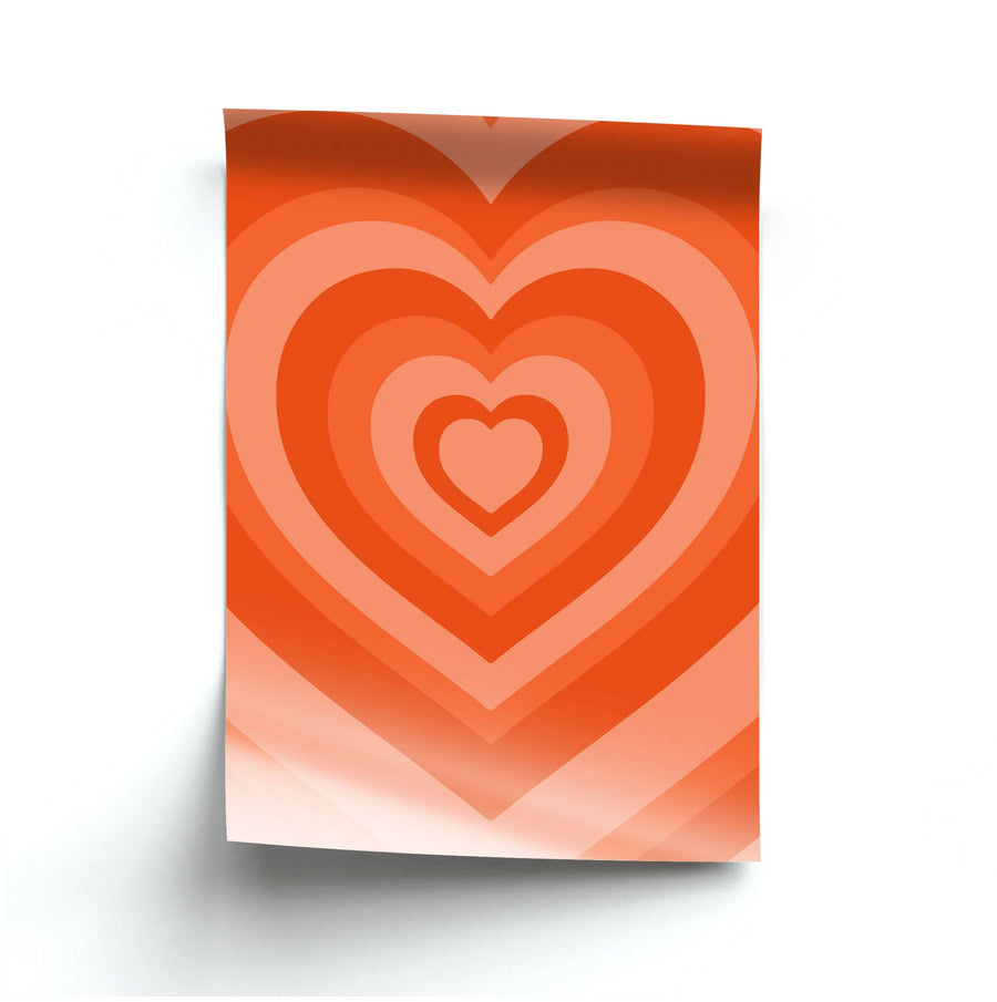 Orange - Colourful Hearts Poster