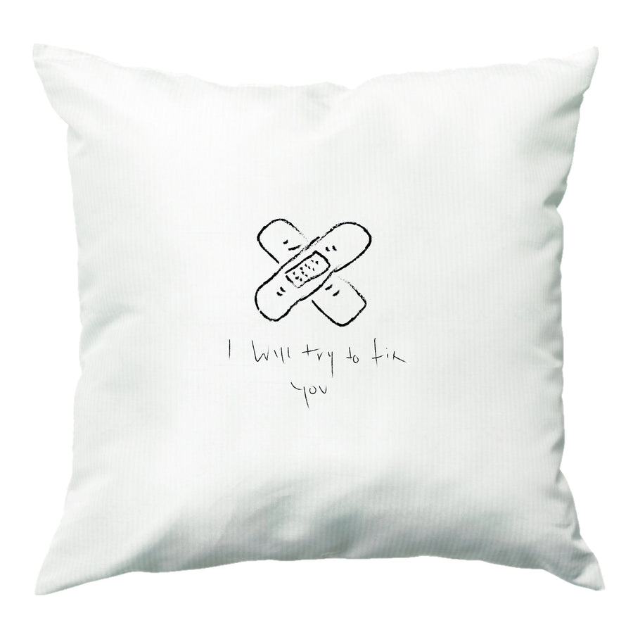 I Will Try To Fix You - White Coldplay Cushion