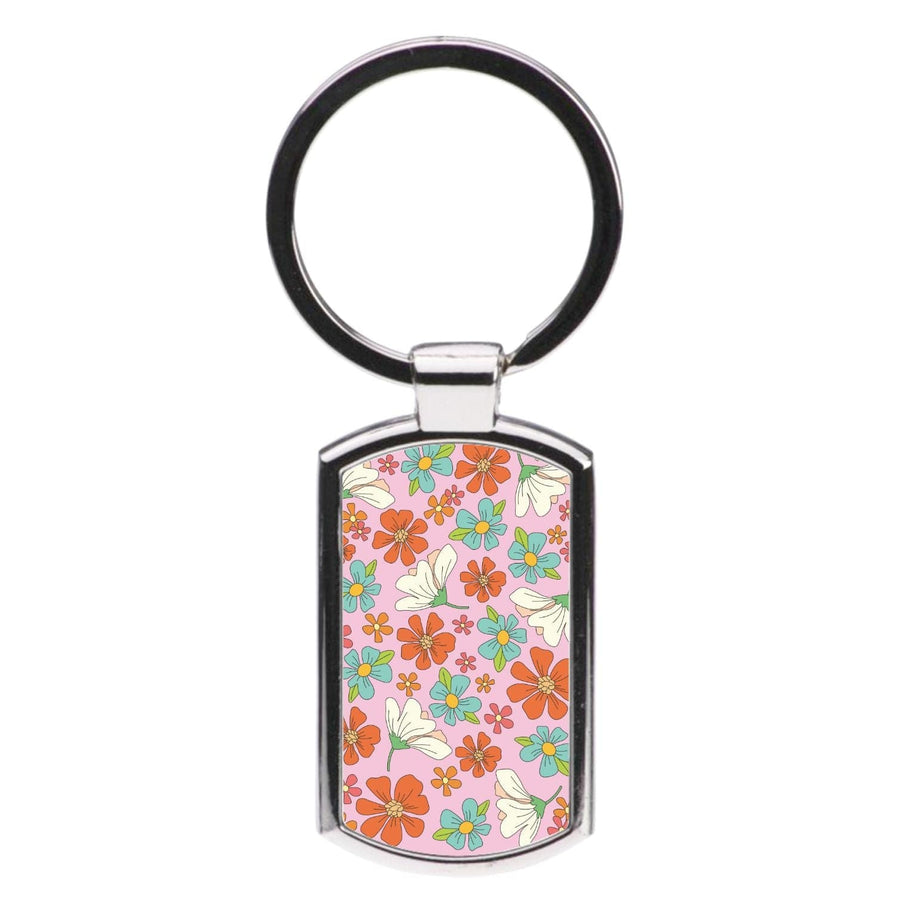 Pink Flower Pattern - Mothers Day Luxury Keyring