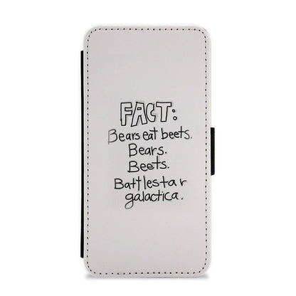 Fact - Bears Eat Beets - Bears, Beets, Battlestar Galactica Flip / Wallet Phone Case - Fun Cases