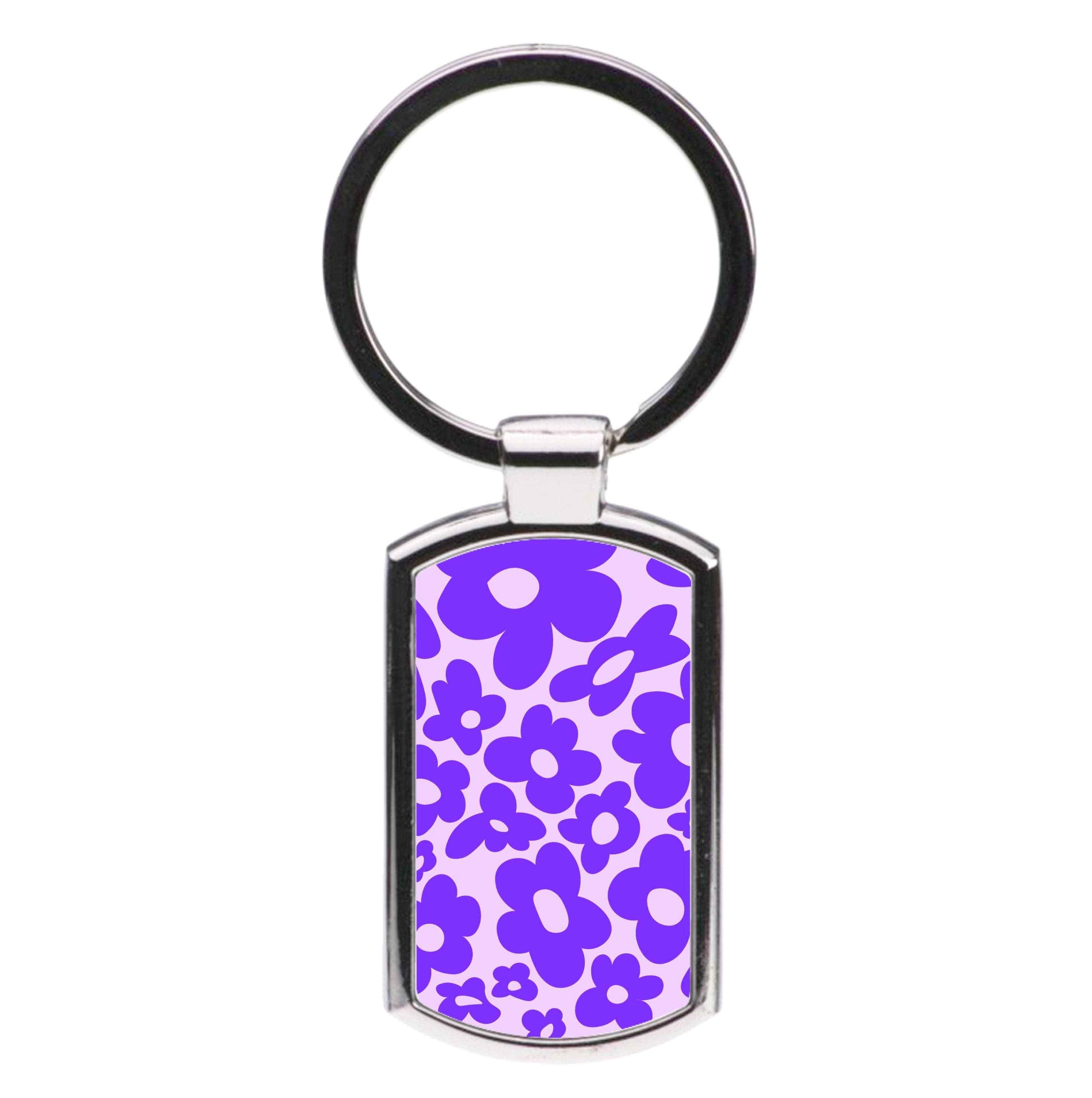 Purple Flowers - Trippy Patterns Luxury Keyring