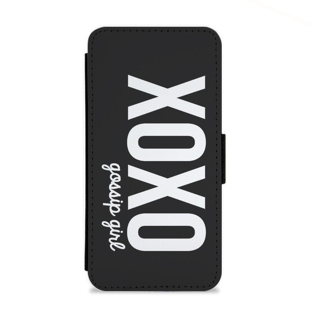 Black XOXO - Gossip Girl Flip Wallet Phone Case - Fun Cases