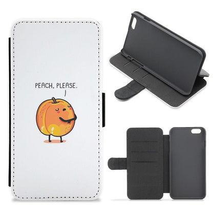 Peach, Please - Funny Pun Flip Wallet Phone Case - Fun Cases