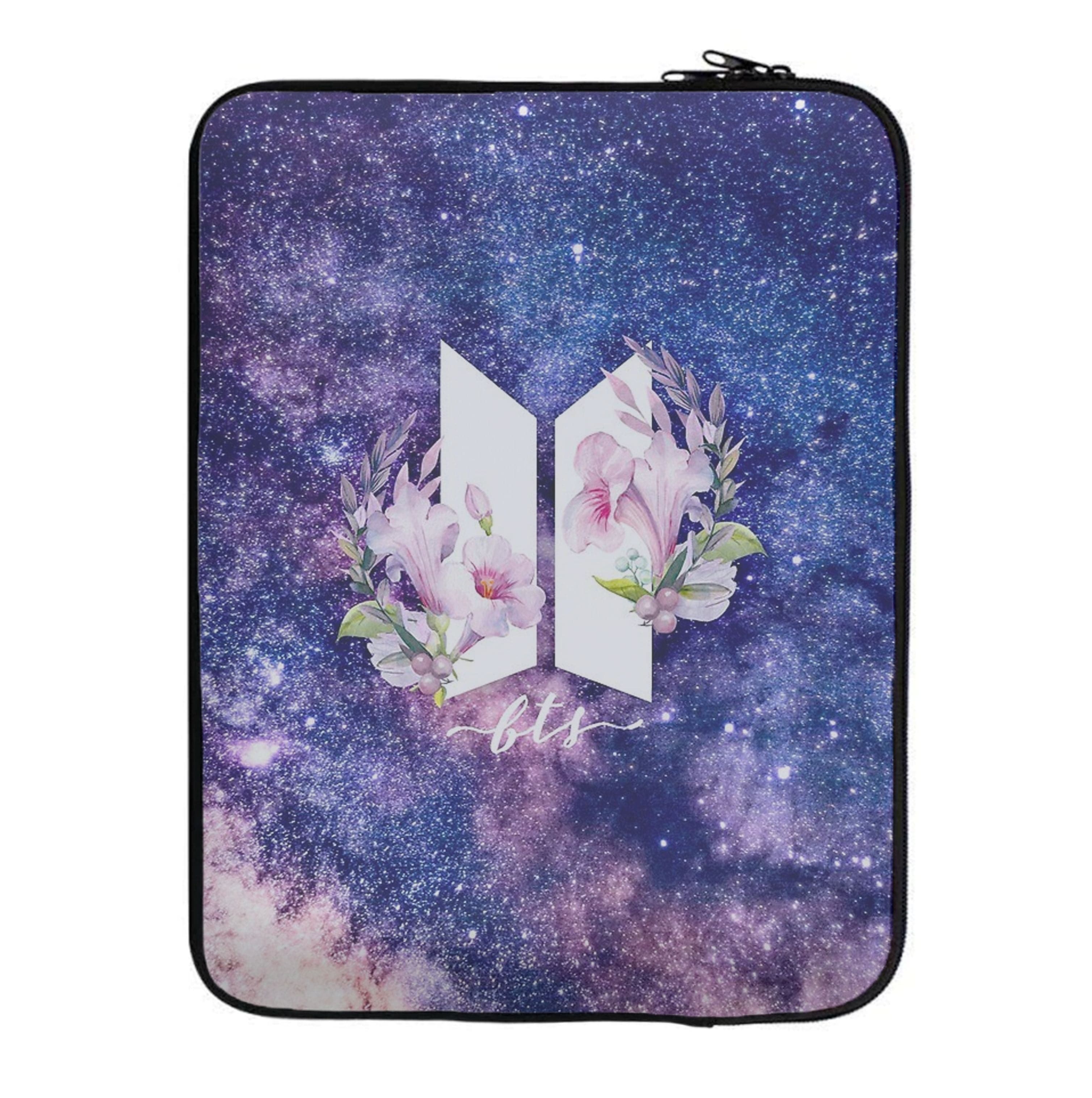 Galaxy Floral K-Pop Band Logo Laptop Sleeve