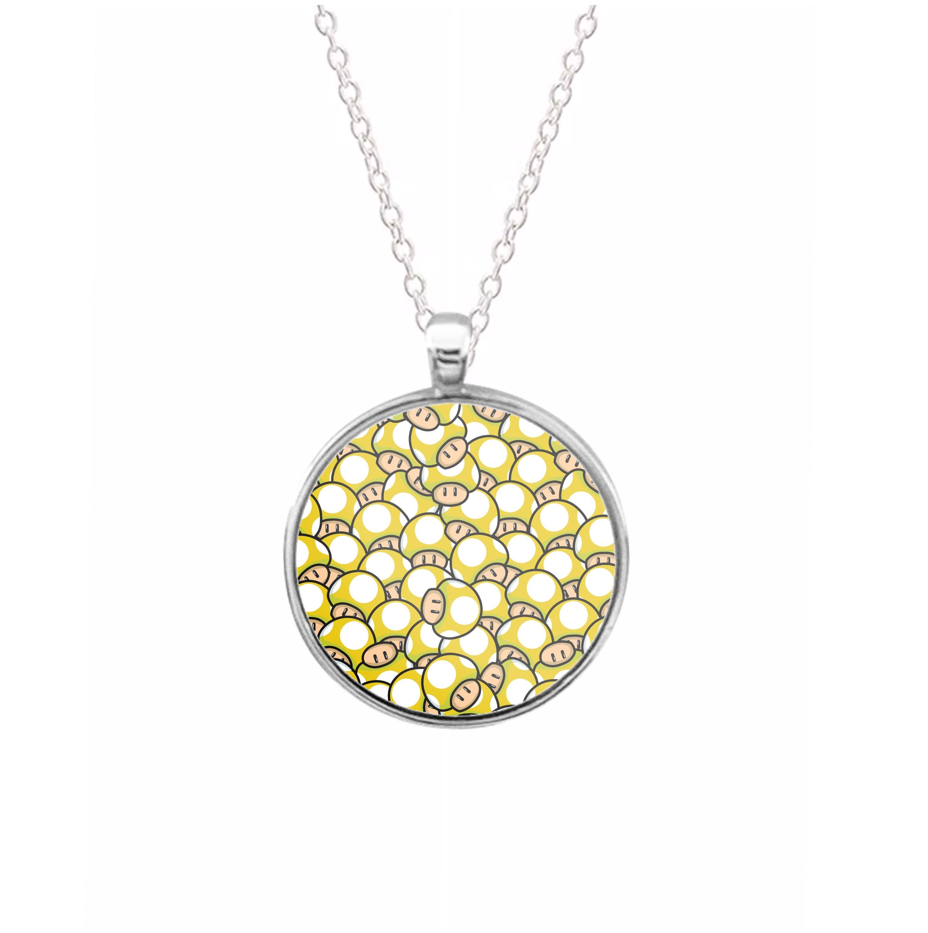 Mushroom Pattern - Yellow Necklace