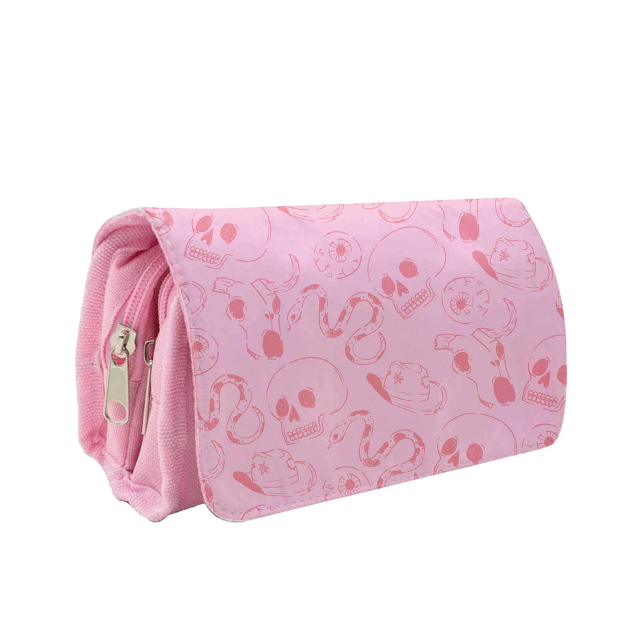 Pink Snakes And Skulls - Western  Pencil Case