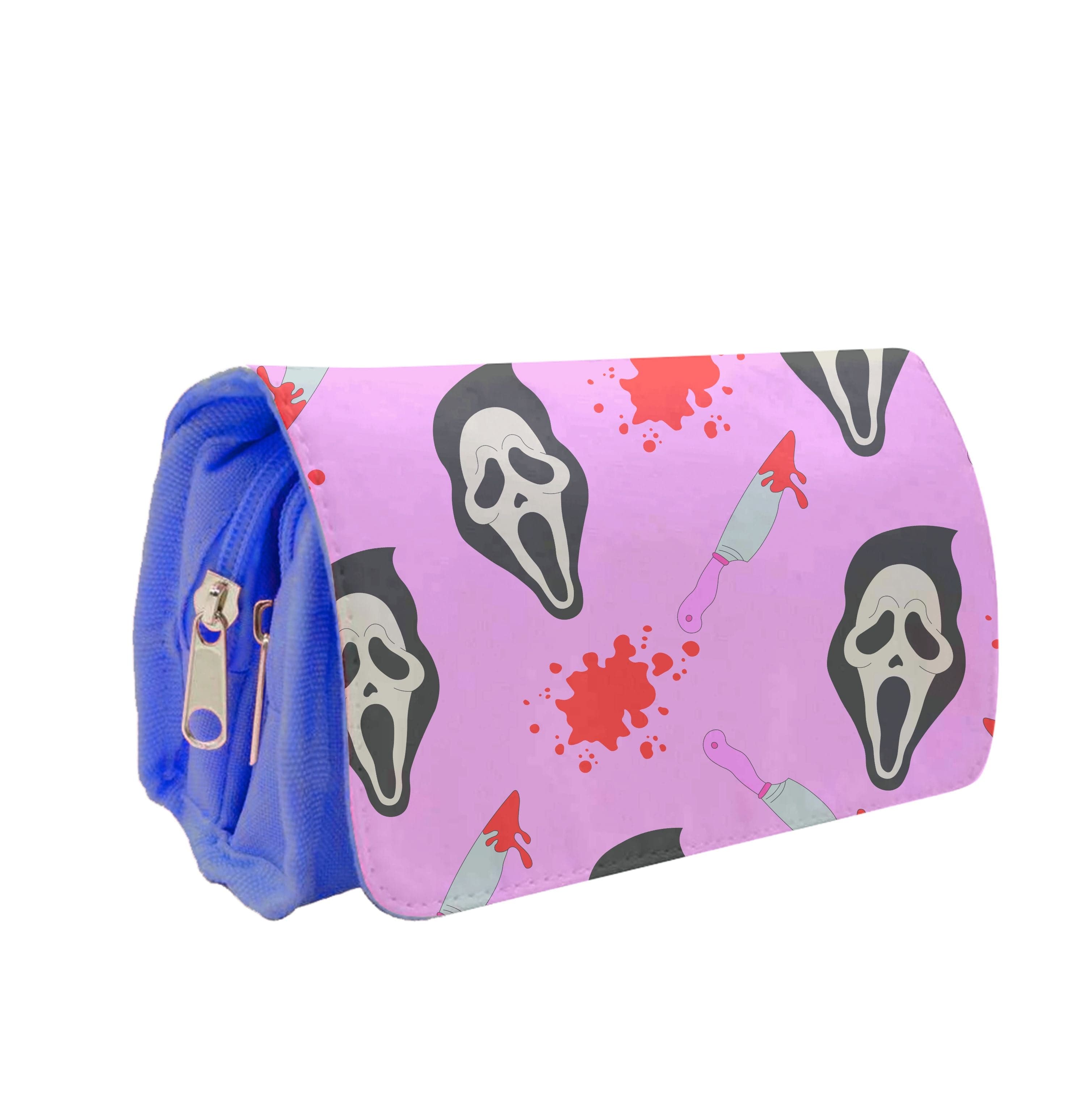 Pink Ghostface Pattern - Scream Pencil Case