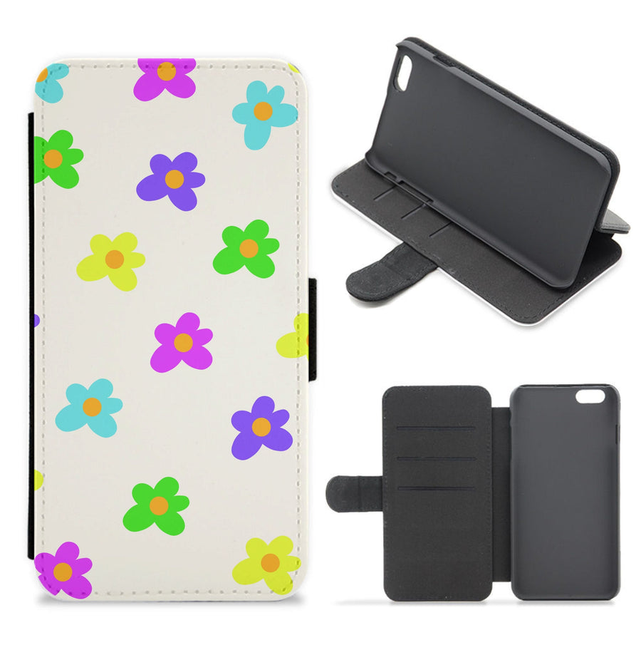 Cute Flower Pattern - Floral Flip / Wallet Phone Case