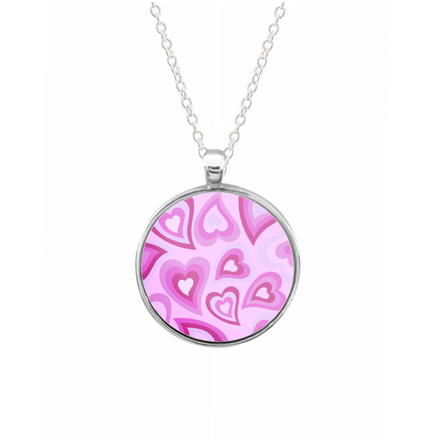 Pink Hearts - Trippy Patterns Necklace