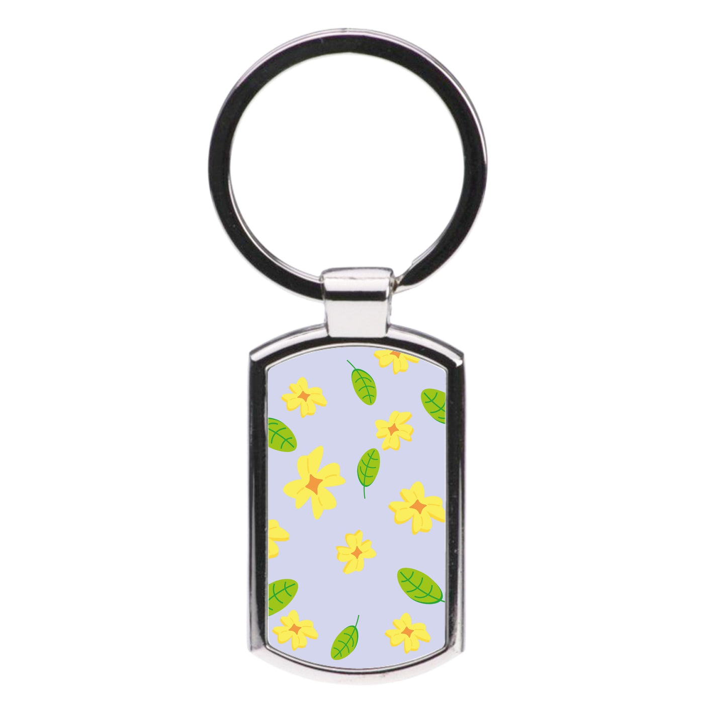 Yellow And Green Pattern - Floral Luxury Keyring