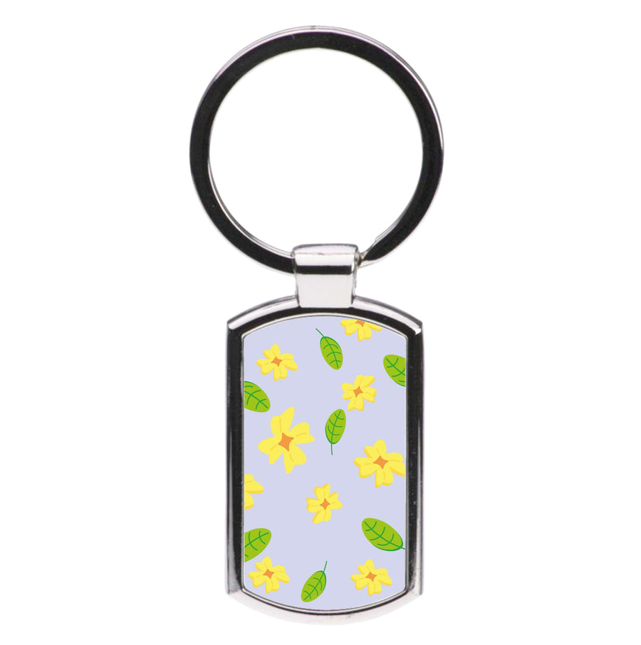 Yellow And Green Pattern - Floral Luxury Keyring