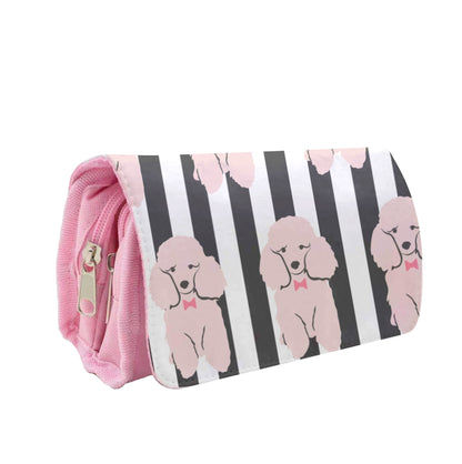 Striped Poodle - Dog Pattern Pencil Case