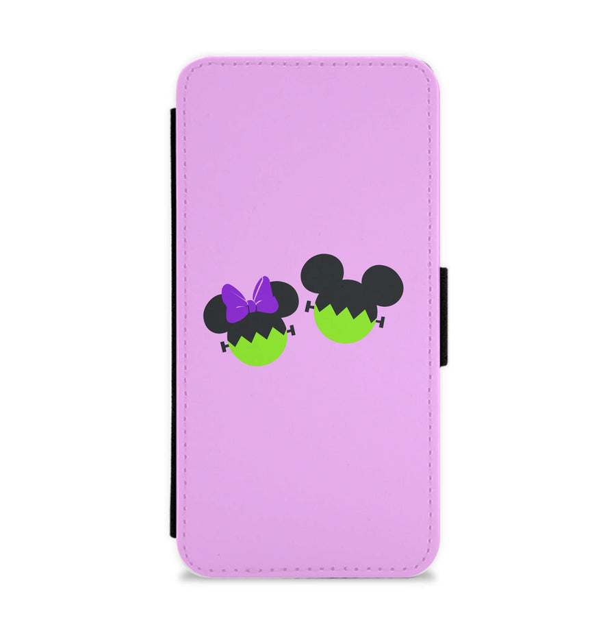 Frankenstein Mikey And Minnie Mouse - Disney Halloween Flip / Wallet Phone Case