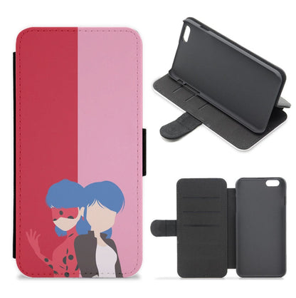 Marinette And Ladybug Flip / Wallet Phone Case