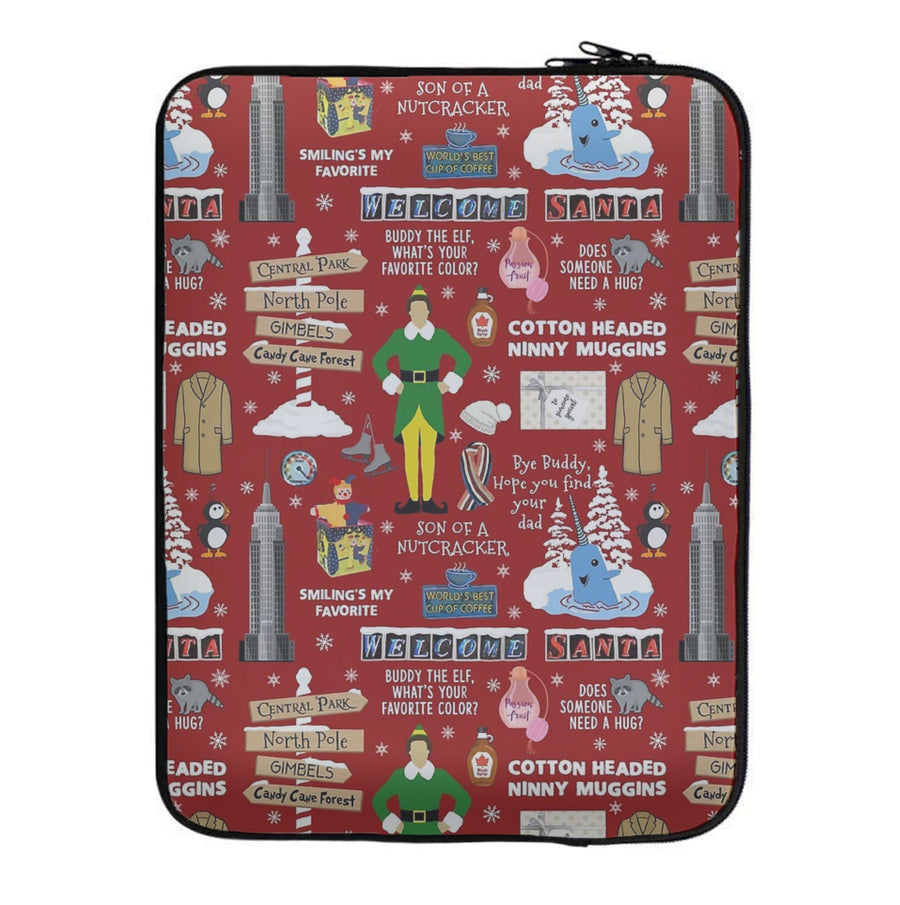 Red Buddy The Elf Pattern Laptop Sleeve