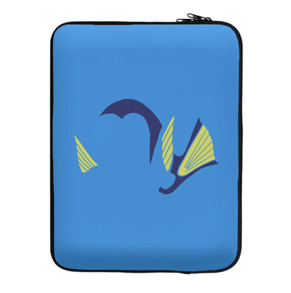 Faceless Blue Fish Laptop Sleeve