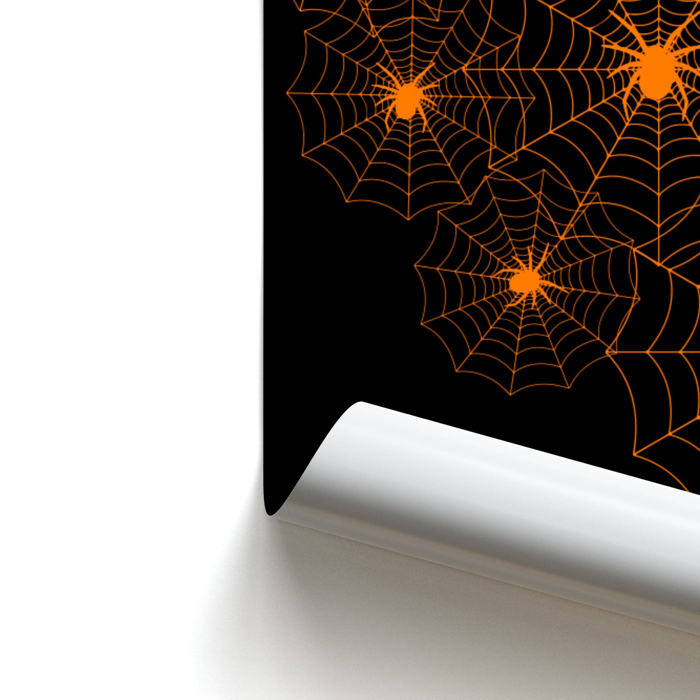 Orange Spider Web  Poster