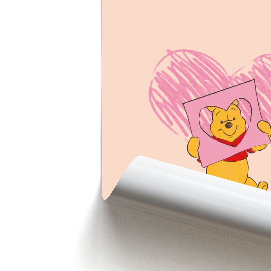 Pooh Heart Drawing - Disney Valentine's Poster