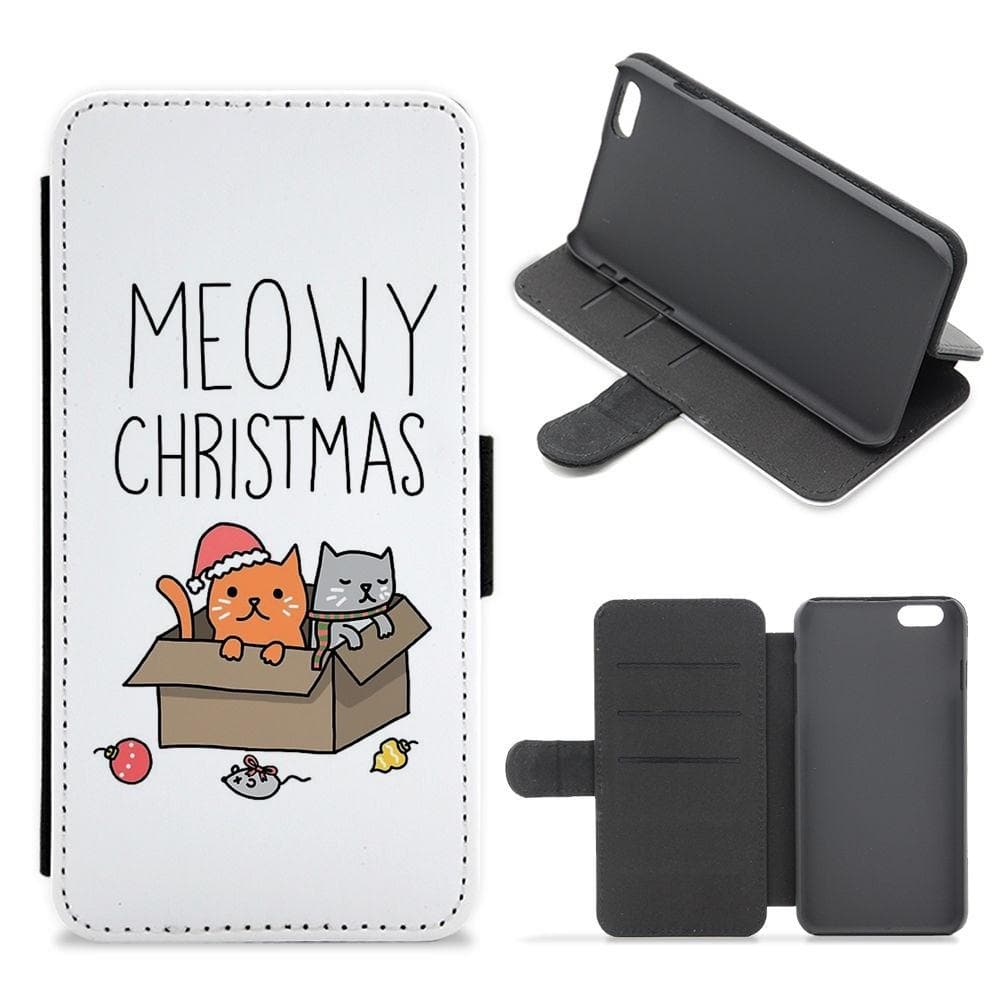 Meowy Christmas Flip / Wallet Phone Case - Fun Cases