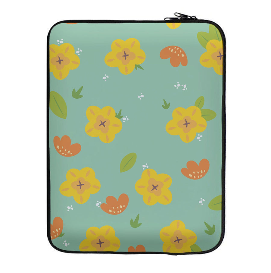 Yellow And Orange Pattern - Floral Laptop Sleeve