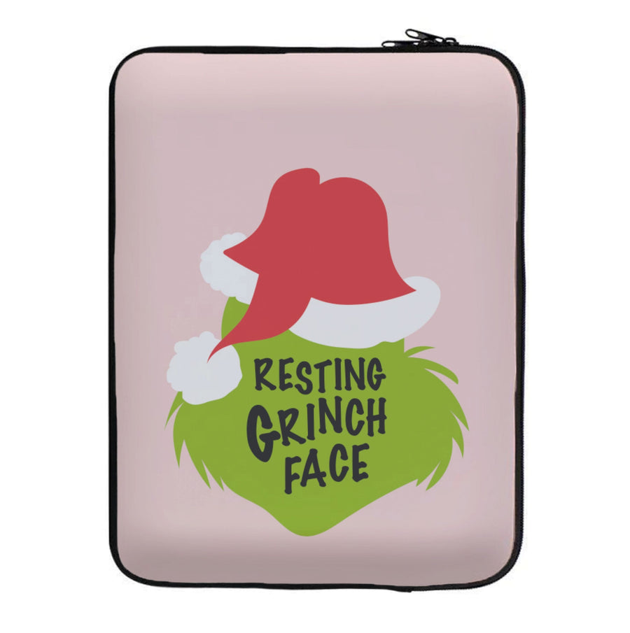 Resting Grinch Face Laptop Sleeve