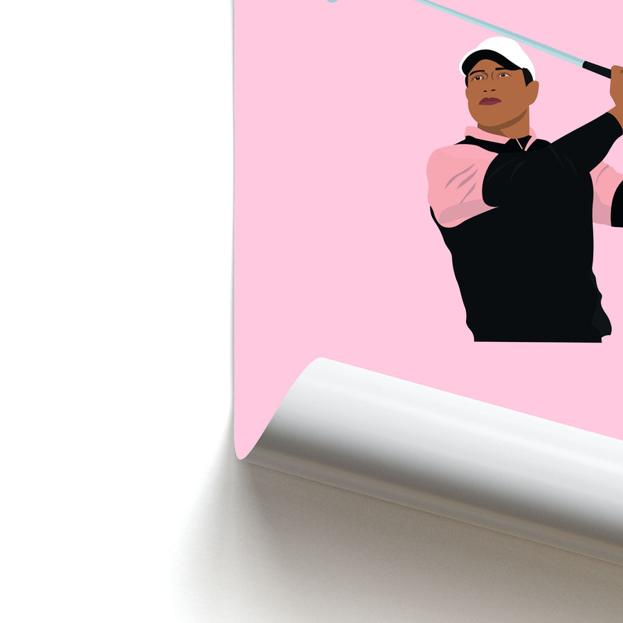 Tiger hitting a iron - Golf Poster