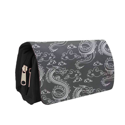 Black And White Dragon Pattern Pencil Case