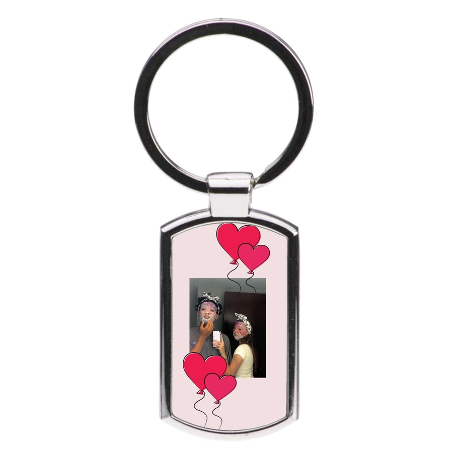 Heart Balloons - Personalised Couples Luxury Keyring
