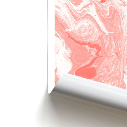 Pink Swirly Marble Poster