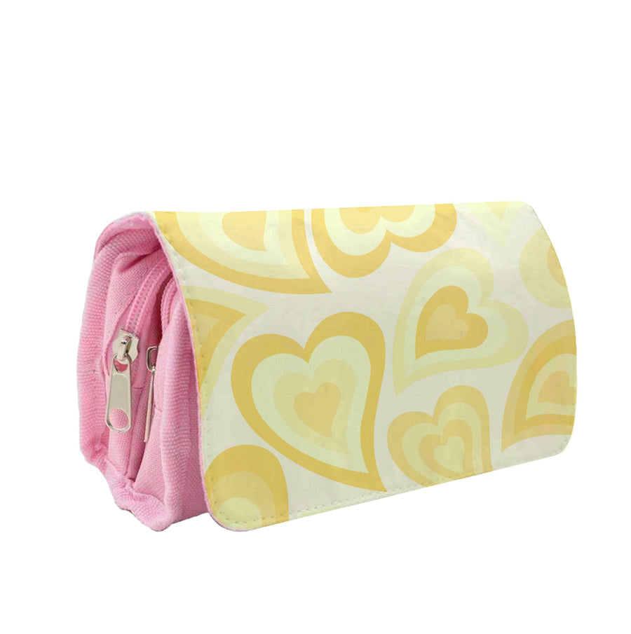 Yellow Hearts - Trippy Patterns Pencil Case