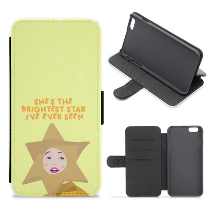 She's The Brightest Star I've Ever Seen - Christmas Flip / Wallet Phone Case