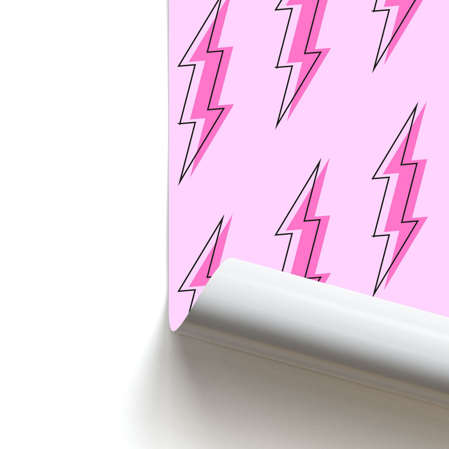 Pink Lightning - Eighties Poster