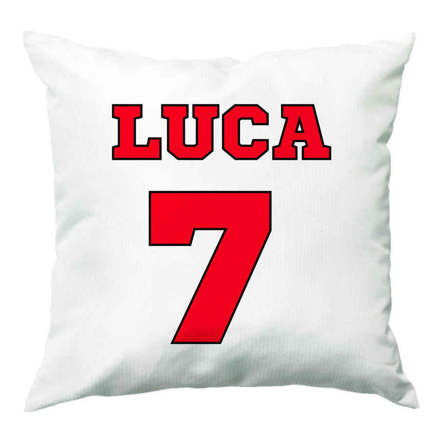Red - Personalised Football   Cushion