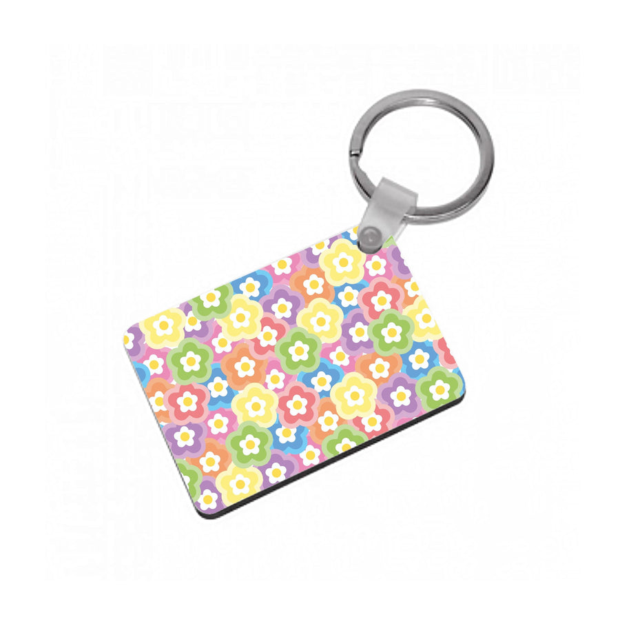 Psychedelic Flowers - Floral Patterns Keyring