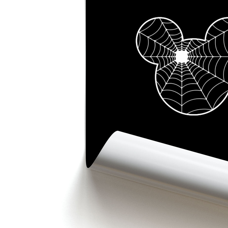 Mickey Mouse Spider Web - Halloween Poster
