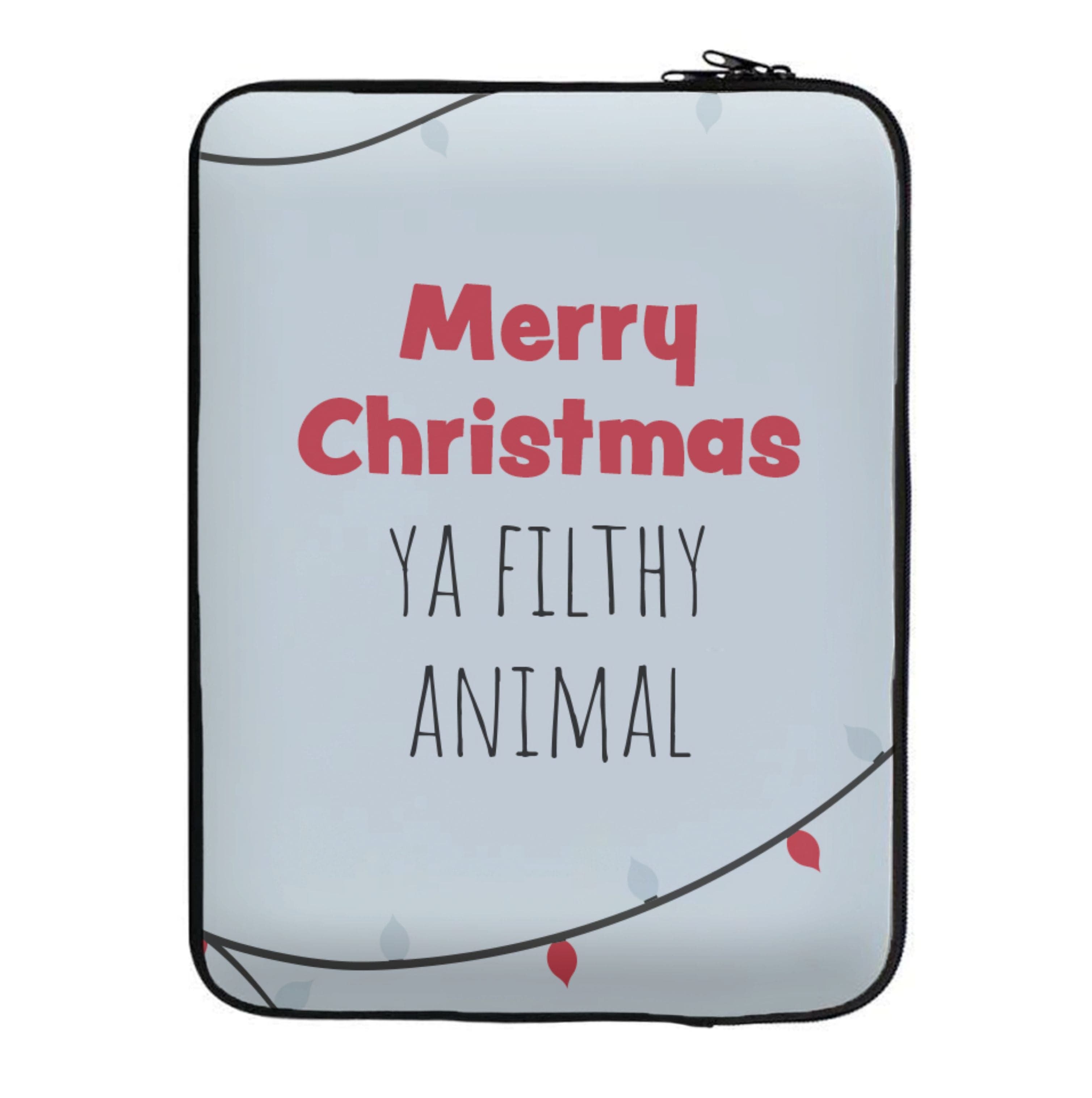 Merry Christmas Ya Filthy Animal Laptop Sleeve