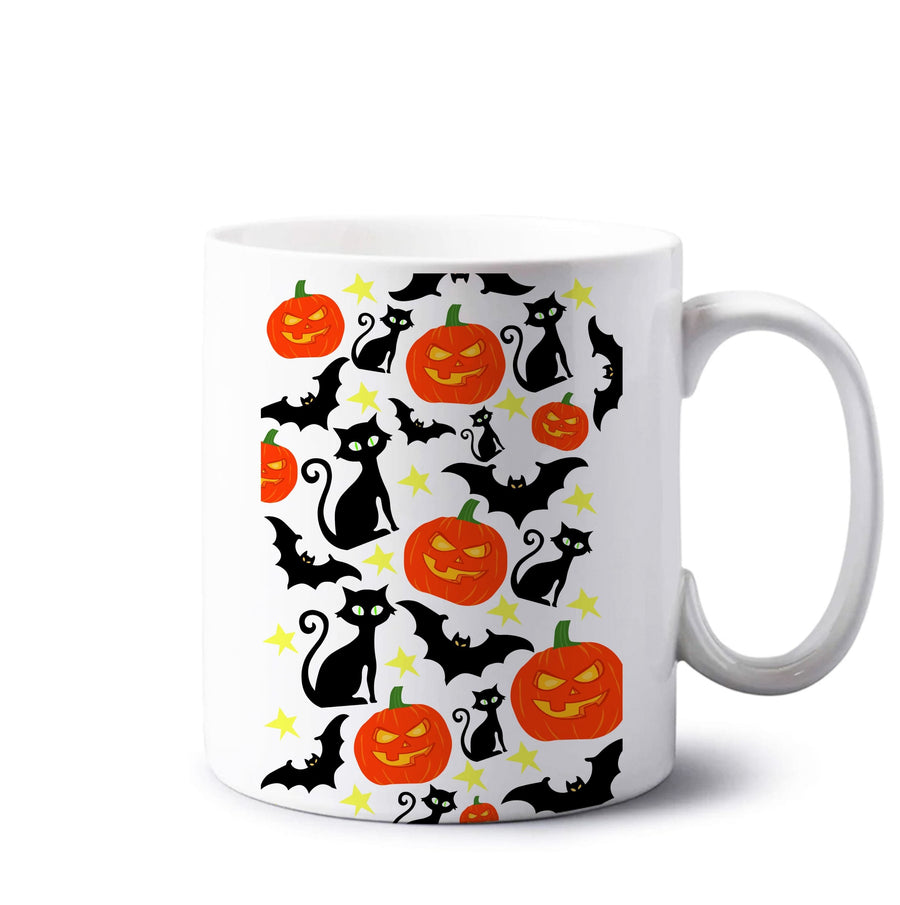 Pumpkin And Cats - Halloween Mug
