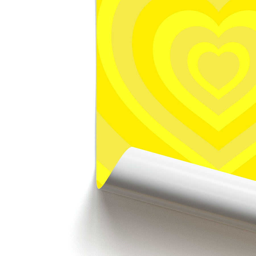 Yellow - Colourful Hearts Poster