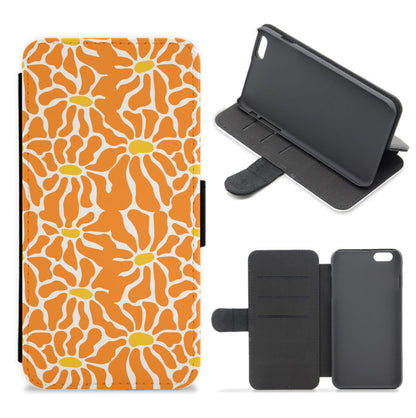 Orange Flowers - Summer Flip / Wallet Phone Case