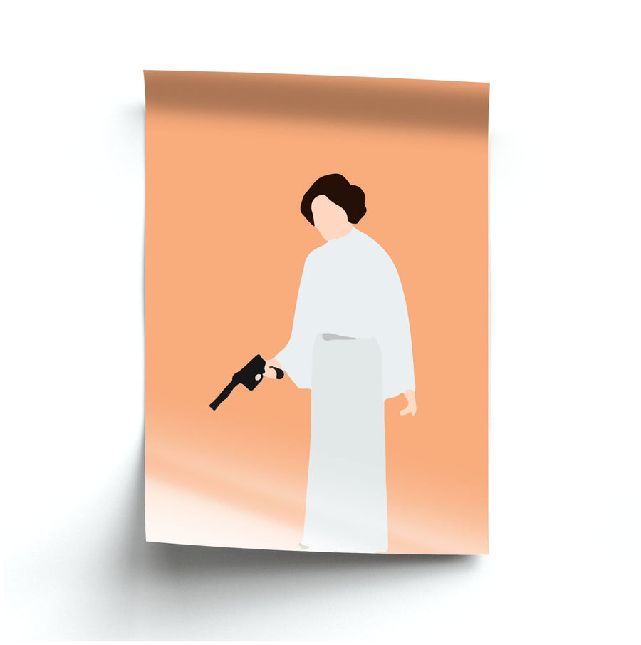 Princess Leia Faceless With Gun - Star Wars Poster