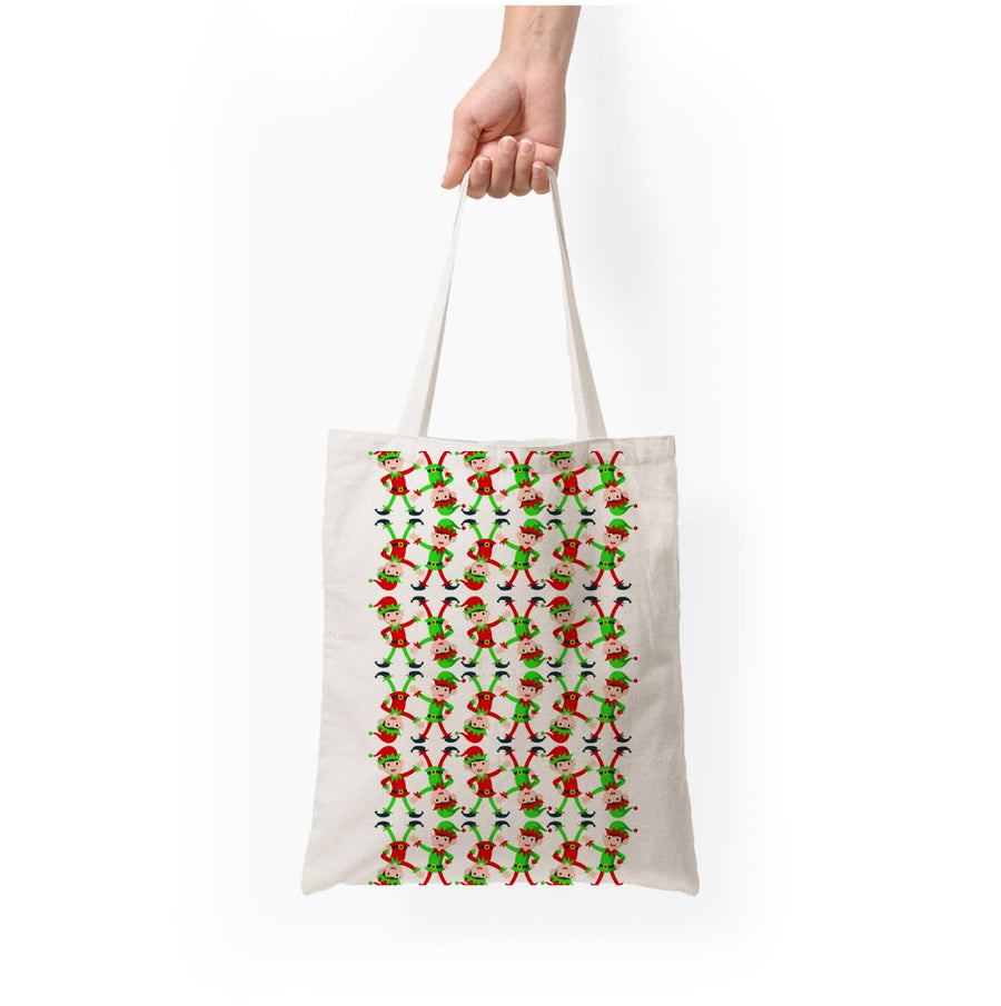 Elf Face Pattern - Christmas Patterns Tote Bag