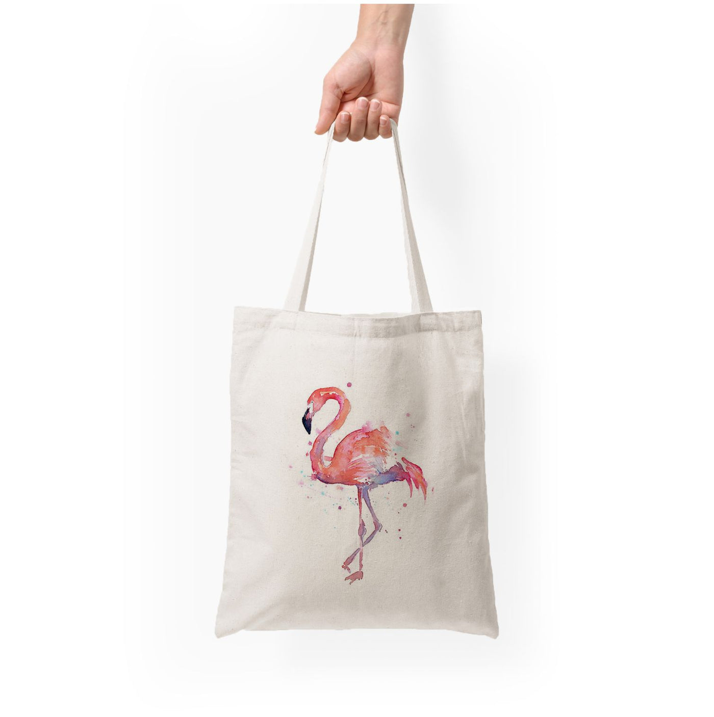 Watercolour Flamingo Painting Tote Bag