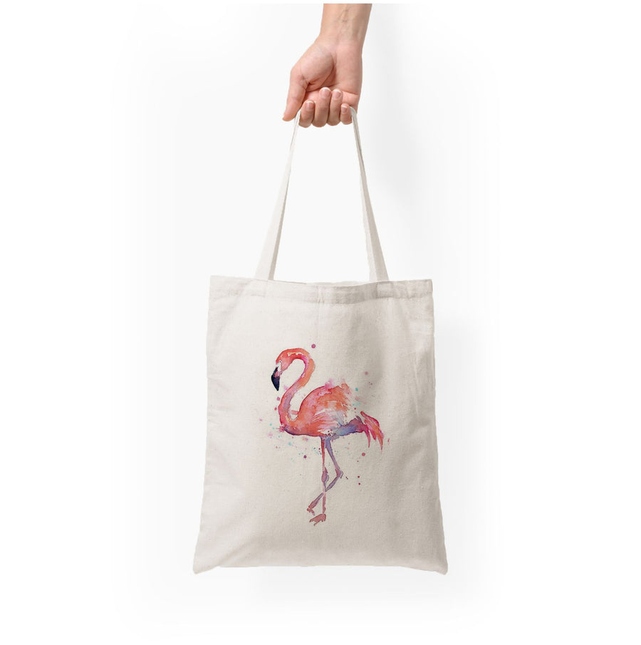 Watercolour Flamingo Painting Tote Bag