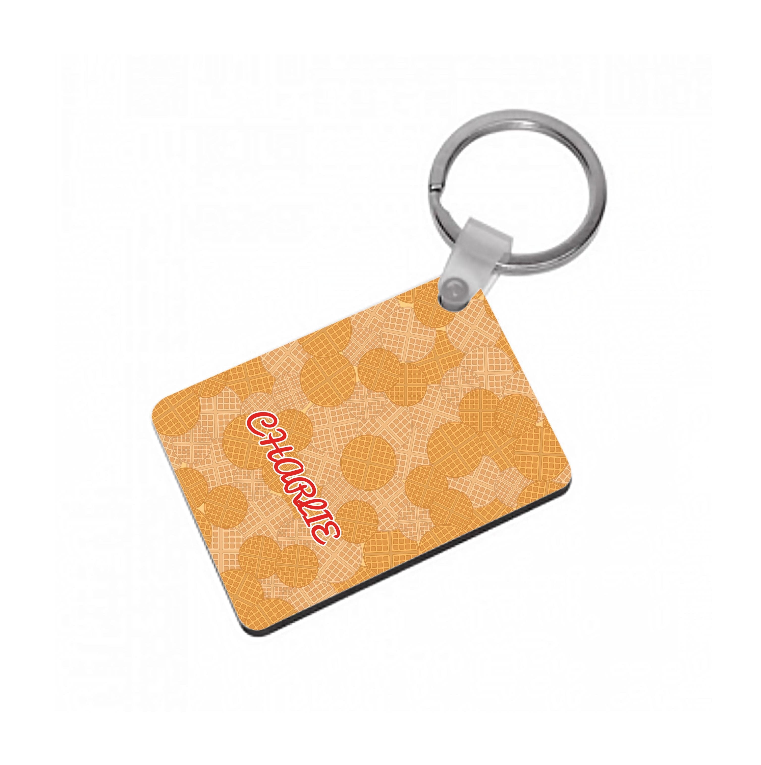 Waffles - Personalised Stranger Keyring