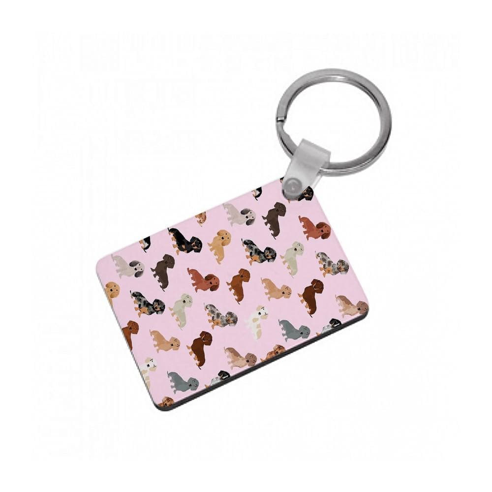 Dachshund Breed Pattern Keyring - Fun Cases